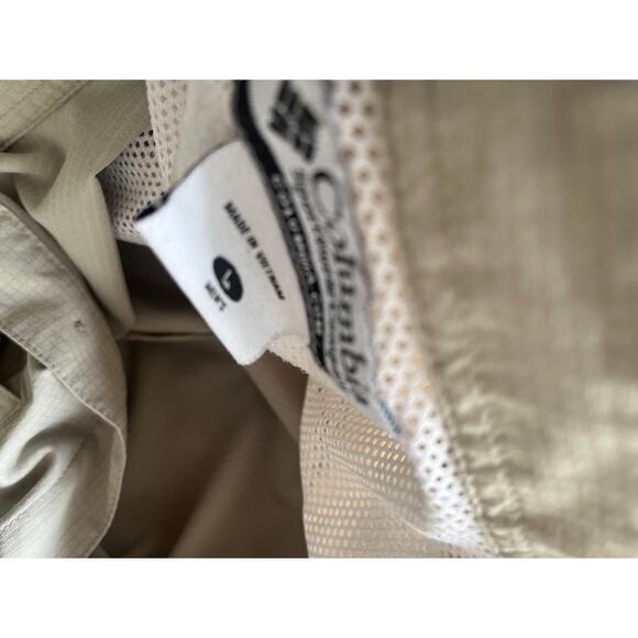 Columbia PFG Beige Button Down Hiking Fishing Long Sleeve Shirt Men's Size L - Picture 7 of 8